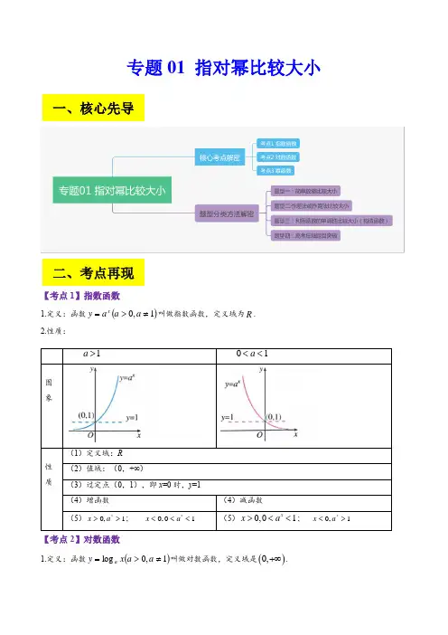 专题01 指对幂比较大小(解析版)