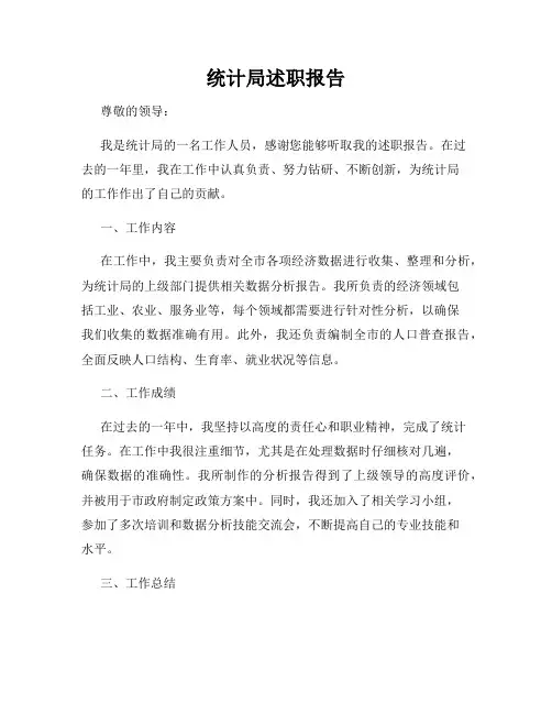 统计局述职报告
