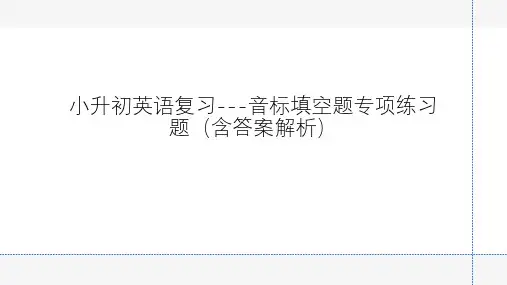 小升初英语复习---音标填空题专项练习题(含答案解析)