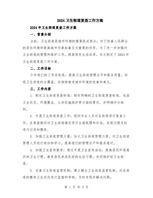 2024卫生街道复查工作方案