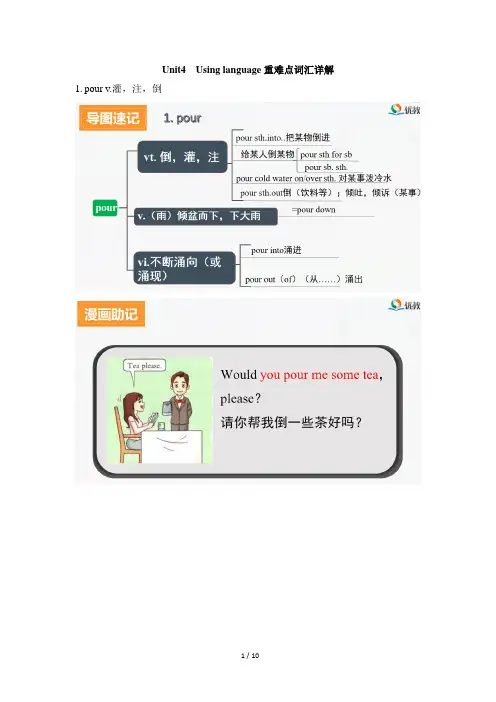外研版高一英语必修第一册(2019版)_Unit4_Using_language_重难点词汇详解