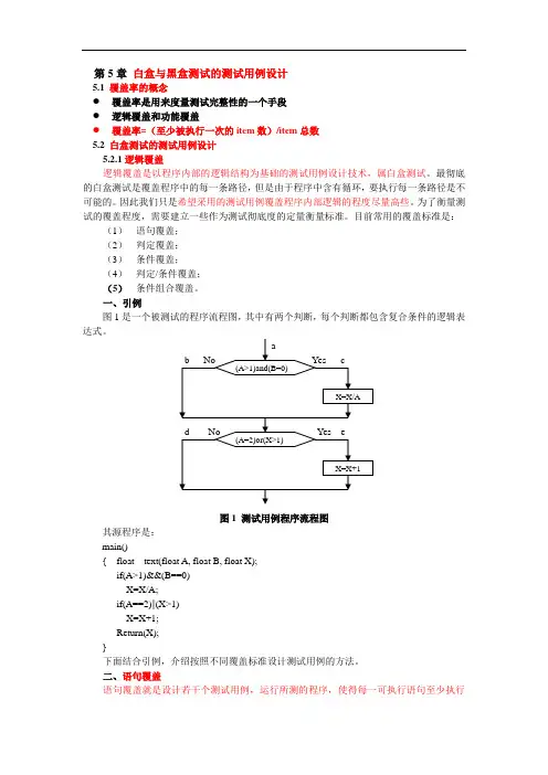 白盒与黑盒测试的测试用例设计