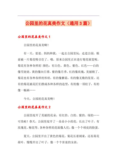 公园里的花真美作文(通用3篇)
