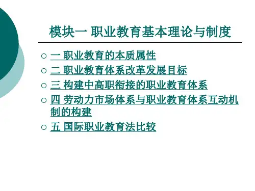 职业教育基本理论与制度