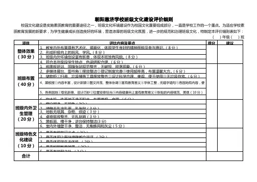班级文化评比附细则和评比表