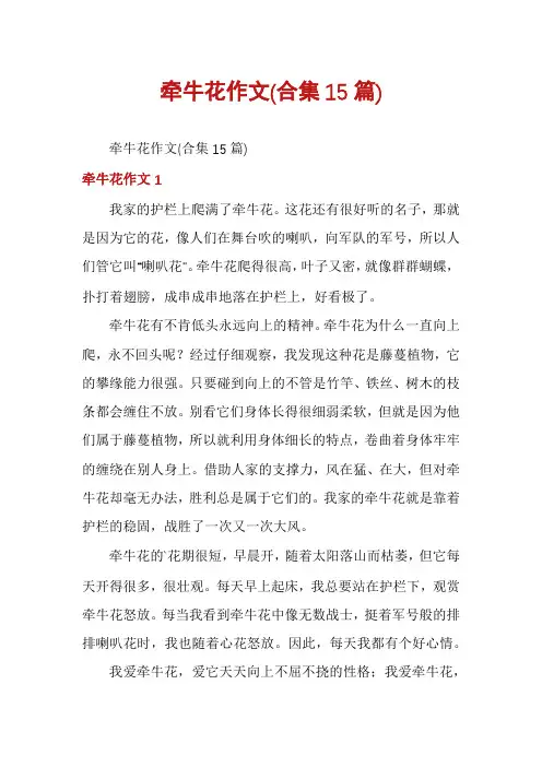 牵牛花作文(合集15篇)
