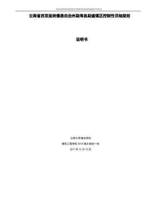 控制性详细规划说明书