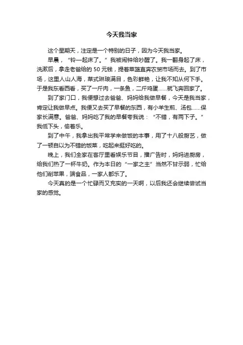 今天我当家