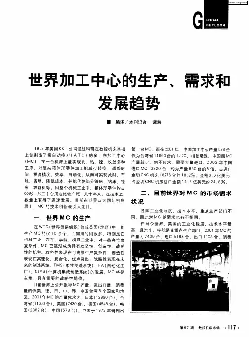 世界加工中心的生产、需求和发展趋势
