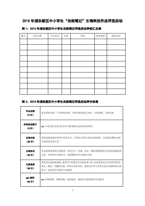 自然笔记活动报名表