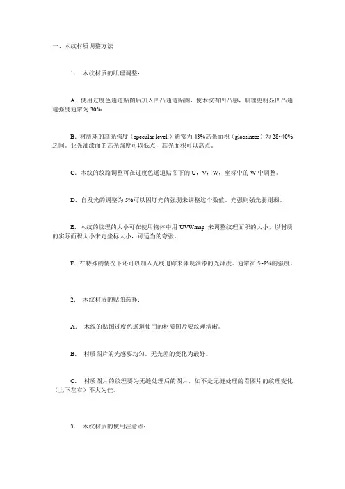 VRAY各种材质参数设置