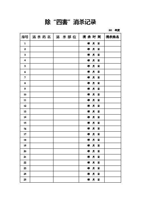 除四害消杀用药记录
