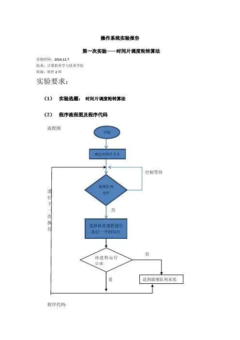 操作系统实验报告——时间片调度轮转算法