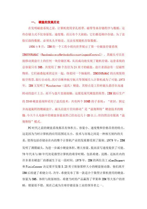 硬盘的发展历史