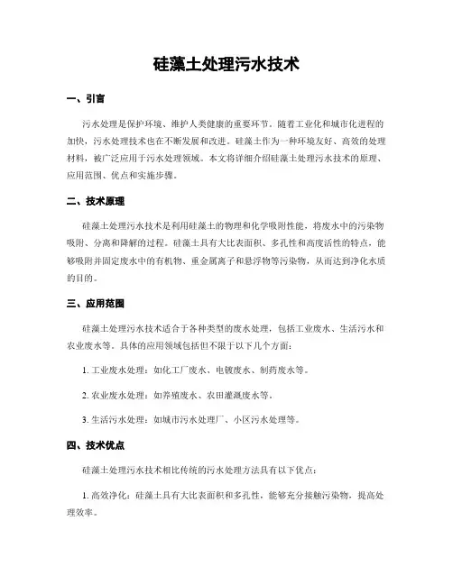 硅藻土处理污水技术