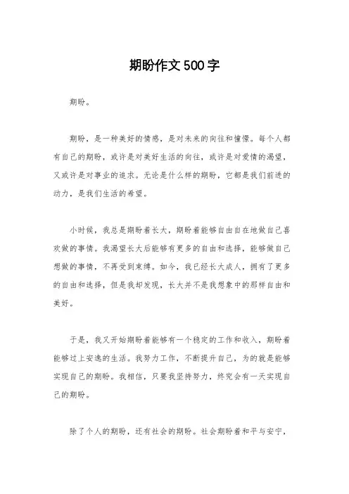 期盼作文500字