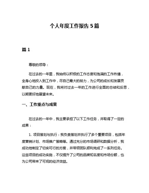 个人年度工作报告5篇