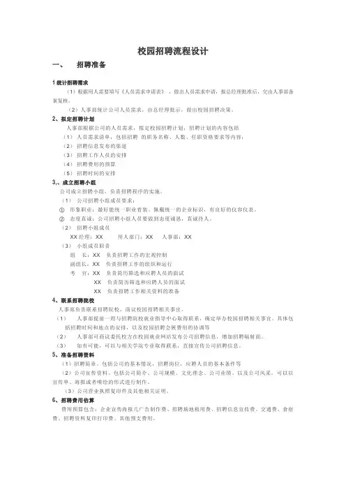校园招聘设计流程