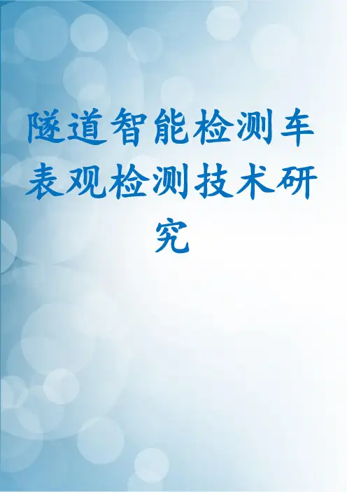隧道智能检测车表观检测技术研究