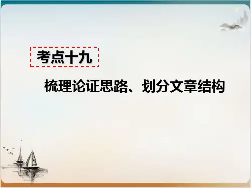 人教部编版九级语文上册现代文阅读教学 考点十九 - 梳理论证思路、划分文章结构 答题模板及模板示例 