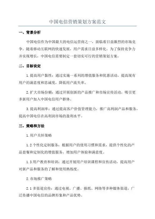 中国电信营销策划方案范文