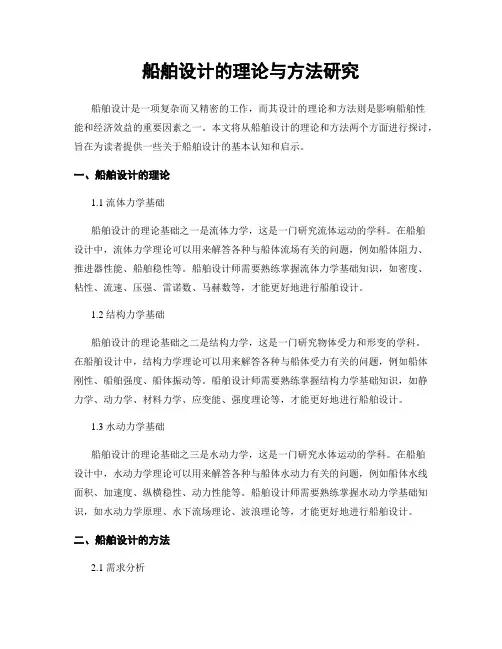 船舶设计的理论与方法研究