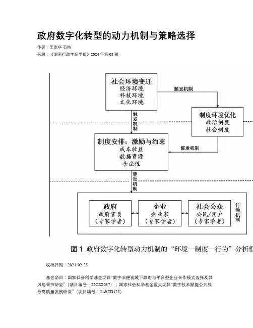 政府数字化转型的动力机制与策略选择