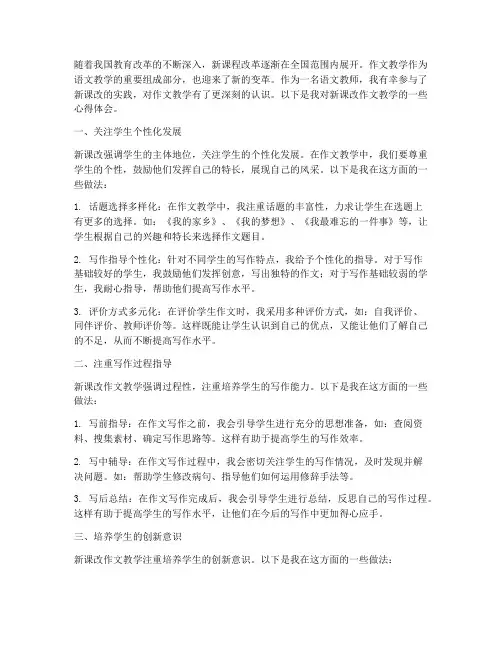 新课改作文教学心得体会