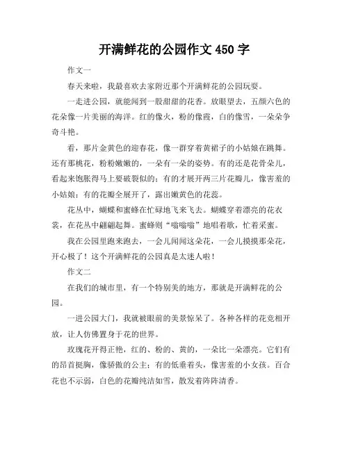 开满鲜花的公园作文450字