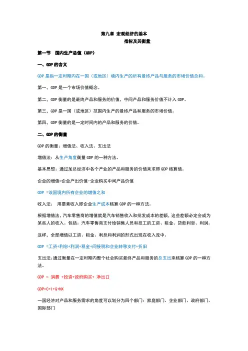 宏观经济学重点知识点超全整理
