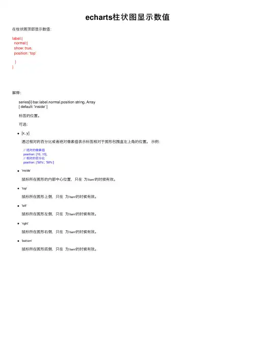 echarts柱状图显示数值