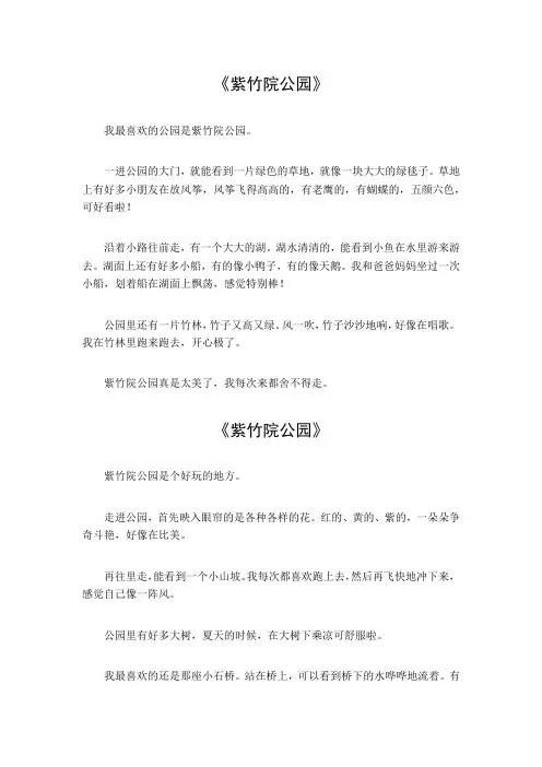 紫竹院公园作文400字