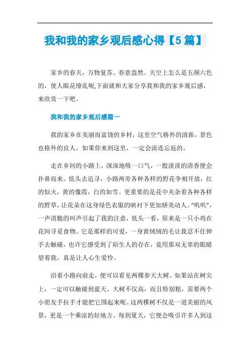 我和我的家乡观后感心得【5篇】