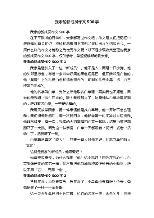 我家的新成员作文500字