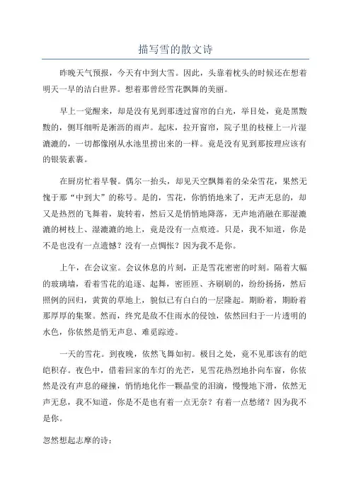 描写雪的散文诗