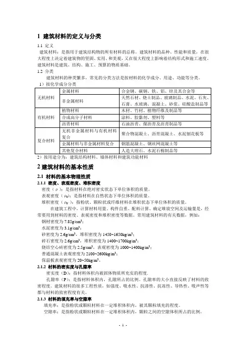 源正建筑公司材料员培训讲义