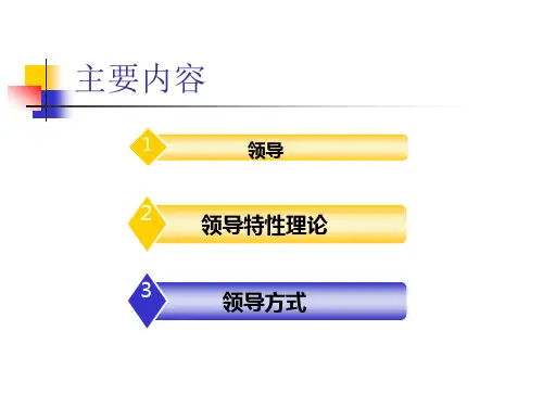 领导特性与领导方式