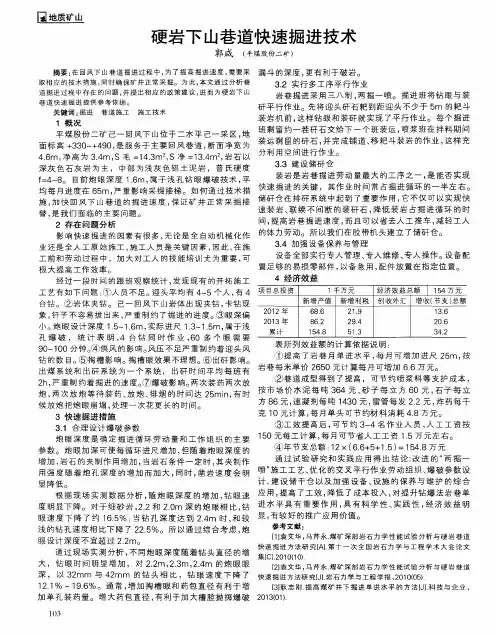 硬岩下山巷道快速掘进技术