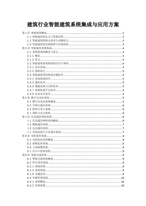 建筑行业智能建筑系统集成与应用方案