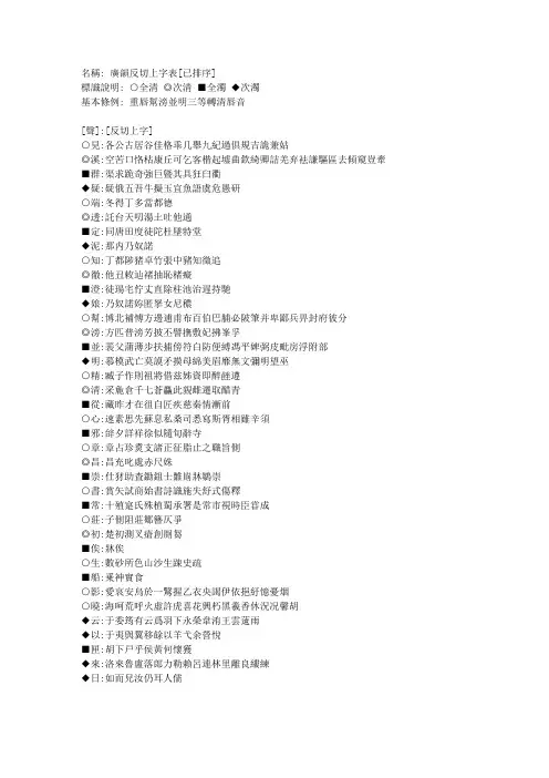广韵反切上字表