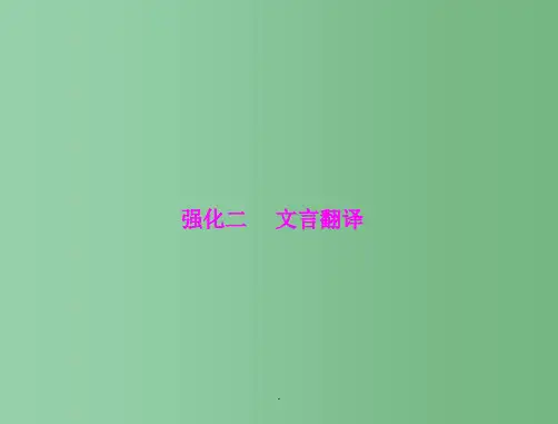 高考语文大二轮复习 第二章 第一部分 第二章  文言断句和翻译  强化二  文言翻译