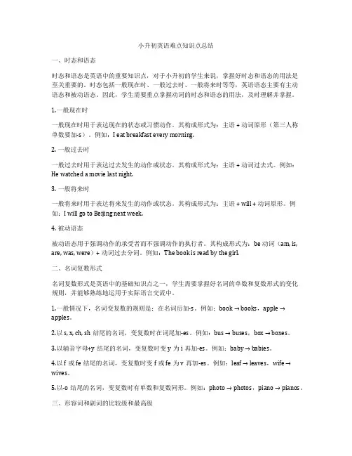 小升初英语难点知识点总结