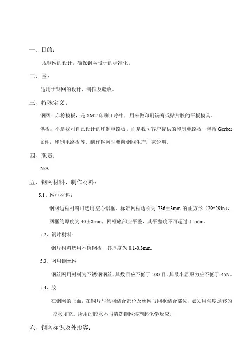 钢网开口设计规范标准