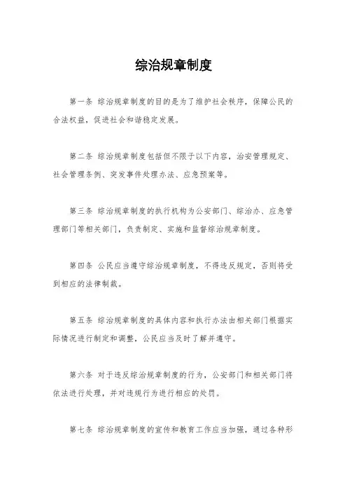 综治规章制度