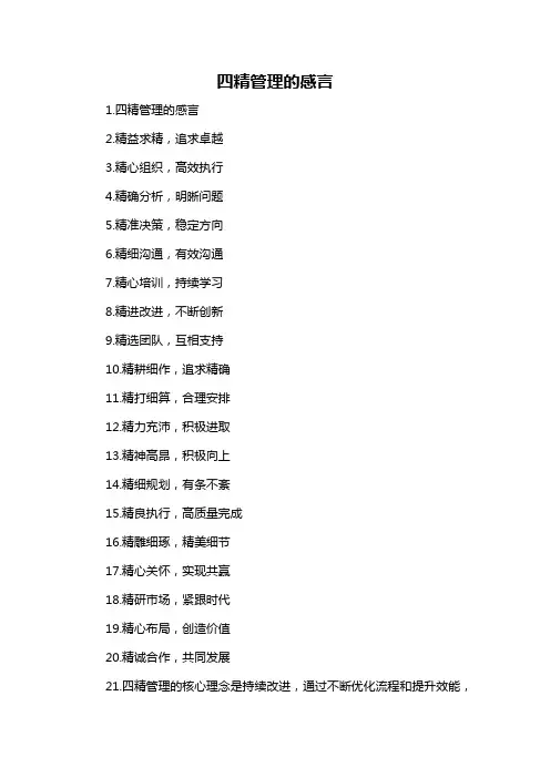 四精管理的感言-概述说明以及解释