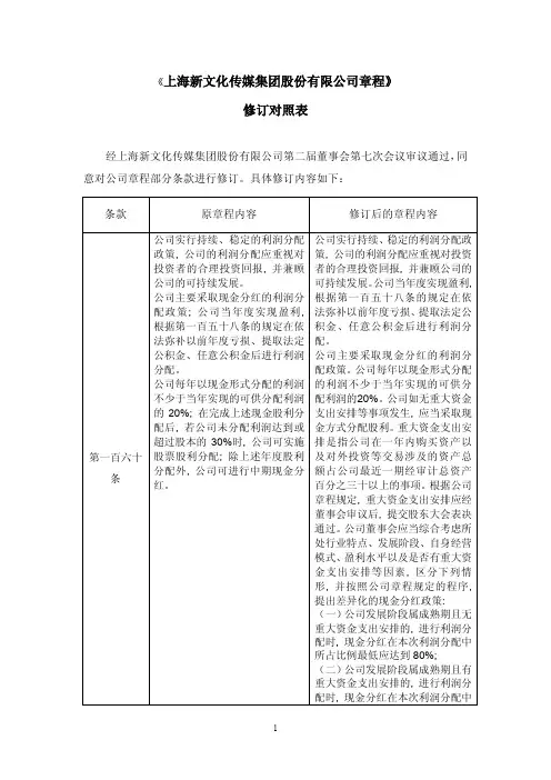 修订对照表