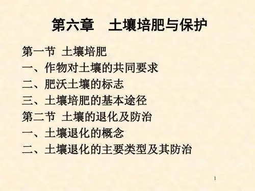 土壤肥料学第六章土壤培肥与保护