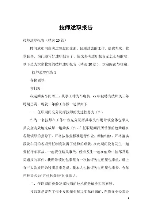 技师述职报告_1