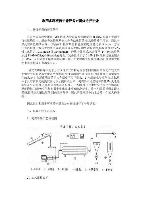 利用多环滚筒干燥设备对褐煤进行干燥