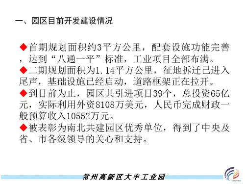 常州高新区大丰工业园商业地块推介共23页文档